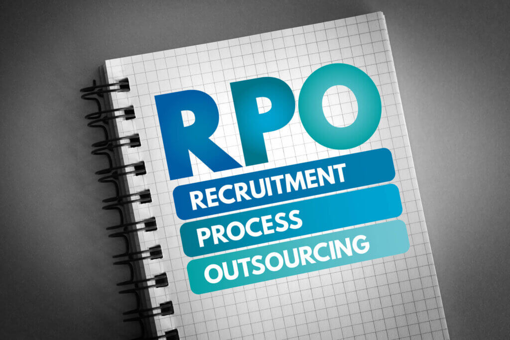 Recruitment process outsourcing written on a notebook.