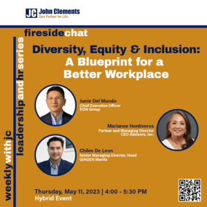 poster of event on diversity and equity in the workplace with photos of speakers