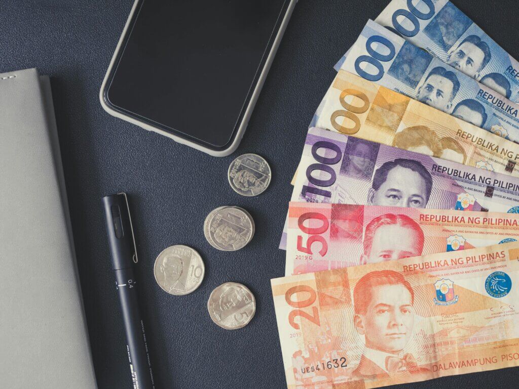 Philippine Money on Black Surface